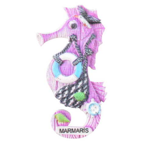 Marmaris Themed Polyester UV Printed Stoned And Nacrous Fridge Magnet - 28