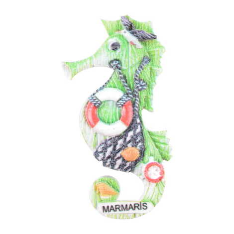 Marmaris Themed Polyester UV Printed Stoned And Nacrous Fridge Magnet - 29