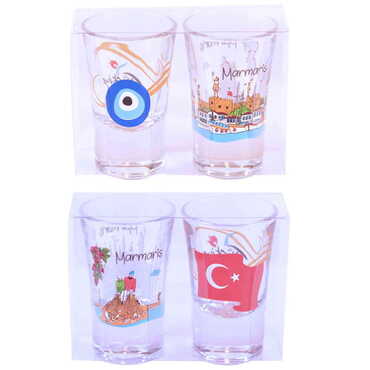 Marmaris Themed Shot Glass Set of 2 Pcs - 7