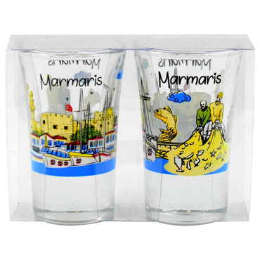 Marmaris Themed Shot Glass Set of 2 Pcs - 1