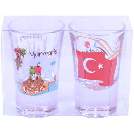 Marmaris Themed Shot Glass Set of 2 Pcs - 8