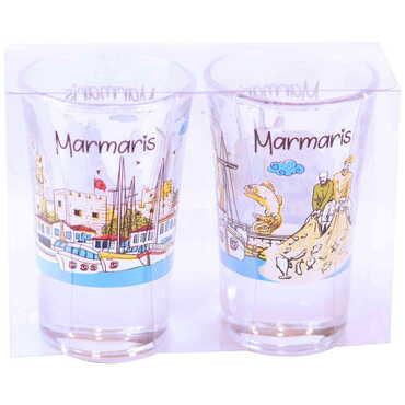 Marmaris Themed Shot Glass Set of 2 Pcs - 9