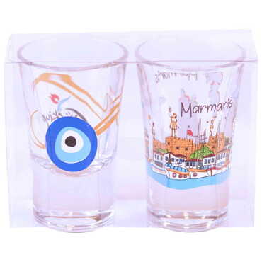 Marmaris Themed Shot Glass Set of 2 Pcs - 10