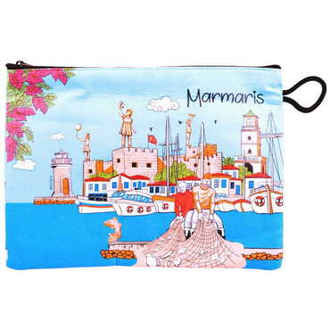 Marmaris Themed Turkish Woven Wallet 113x80x8 mm - 16