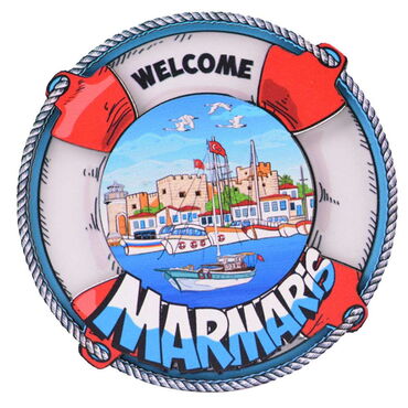 Marmaris Themed Wooden Cute Animals Souvenşr Fridge Magnet Serie C 90x120 mm - 2