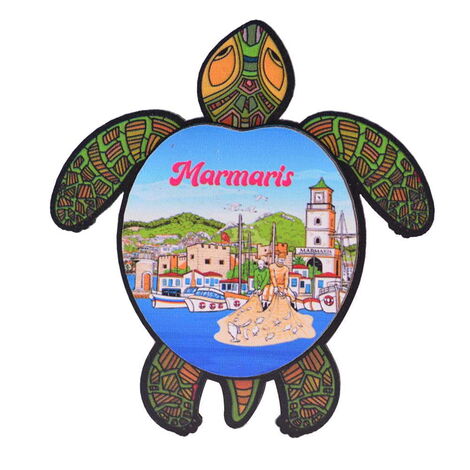 Marmaris Themed Wooden Cute Animals Souvenşr Fridge Magnet Serie C 90x120 mm - 6