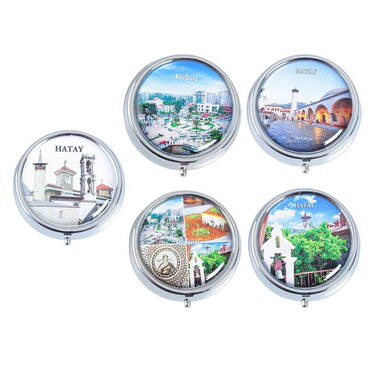 Mersin Themed Customised Metal Epoxy Travel Make Up Compact Mirror 70x11 mm - 3