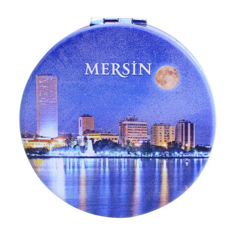 Mersin Themed Customised Uv Printed Round Compact Mirror 72x11 mm - 4