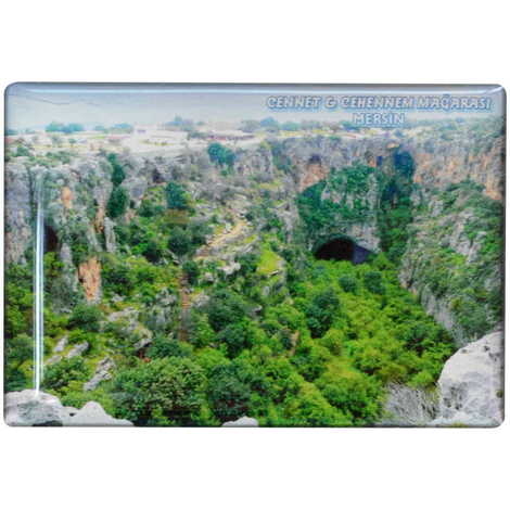 Mersin Themed Epoxy Dome Rectangle Souvenir Fridge Magnet 80x55 cm - 6