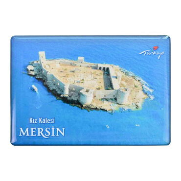 Mersin Themed Epoxy Dome Rectangle Souvenir Fridge Magnet 80x55 cm - 9