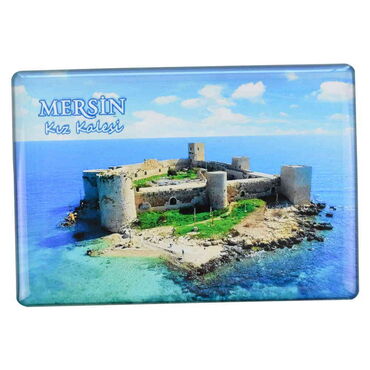 Mersin Themed Epoxy Dome Rectangle Souvenir Fridge Magnet 80x55 cm - 17