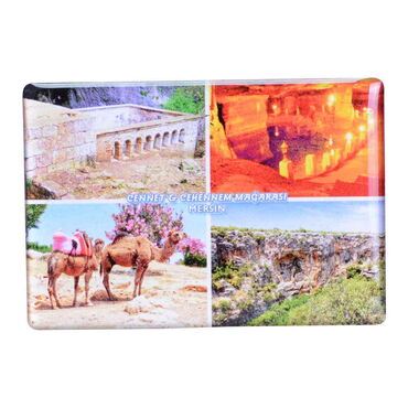 Mersin Themed Epoxy Dome Rectangle Souvenir Fridge Magnet 80x55 cm - 19