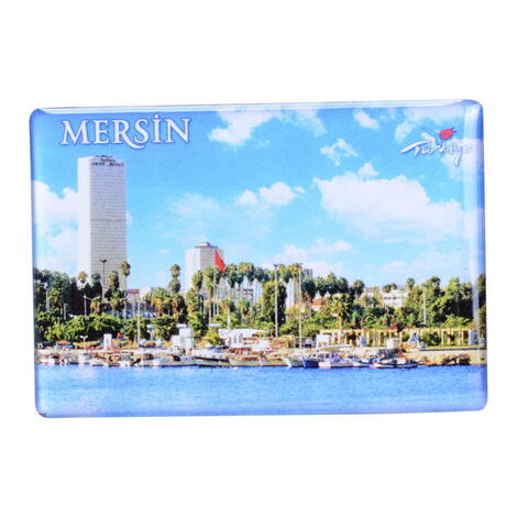 Mersin Themed Epoxy Dome Rectangle Souvenir Fridge Magnet 80x55 cm - 21