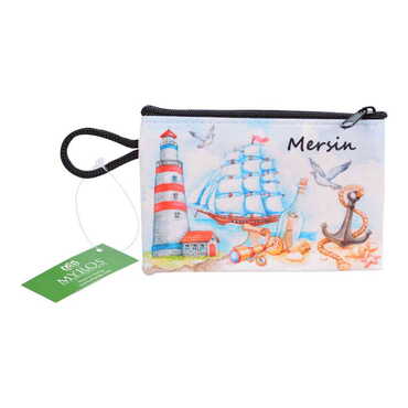 Mersin Themed Turkish Woven Wallet 113x80x8 mm - 7