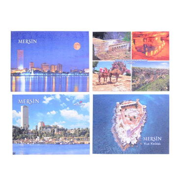 Mersin Themed Wooden UV Printed Travel Postcard 116x150 mm - 3