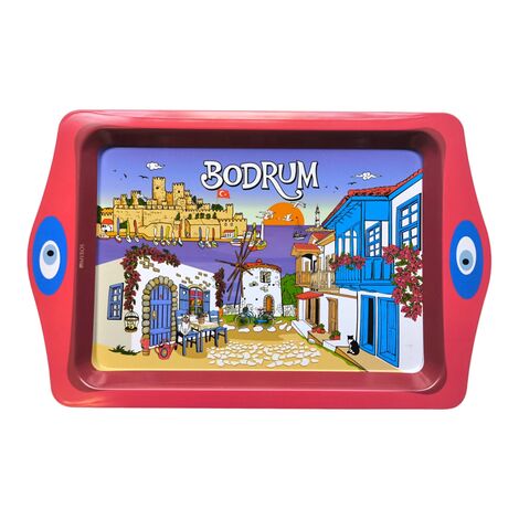 Wholesale Bodrum Themed Mini Metal Tray (25*16 Cm) - 4