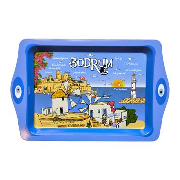 Wholesale Bodrum Themed Mini Metal Tray (25*16 Cm) - 5