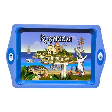 Wholesale Kusadasi Themed Mini Metal Tray (25*16 Cm) - 4