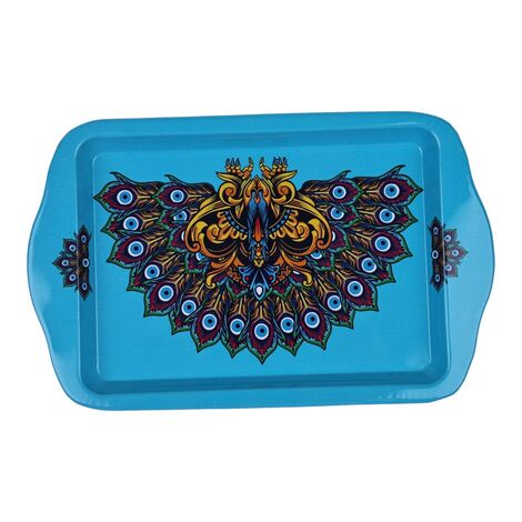 Wholesale Evil Eye Themed Mini Metal Tray (25*16 Cm) Double Sided Printed - 3