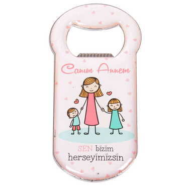 Mom Themed Customizable Metal Magnetic Bottle Opener 90x45 mm - 5