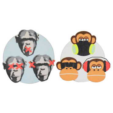 Monkey Themed Wooden Customised Badge Pin - 3