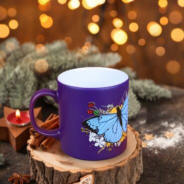 Wholesale Butterfly Themed Ceramic Colorful Mug - 10