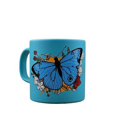 Wholesale Butterfly Themed Ceramic Colorful Mug - 3