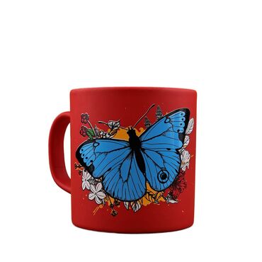 Wholesale Butterfly Themed Ceramic Colorful Mug - 2