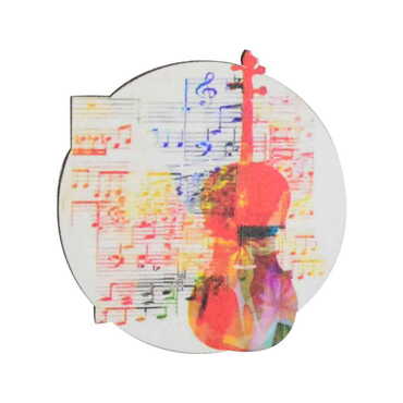 Music Themed Wooden Customised Badge Pin - 4