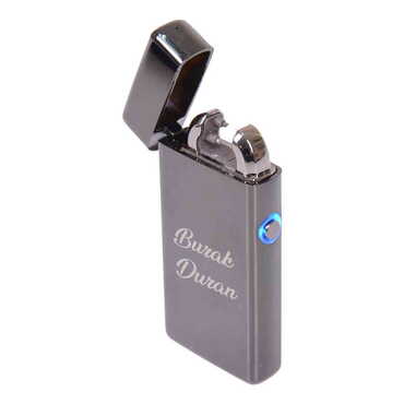 Name Personalised Electric Black Metal Lighter - 6