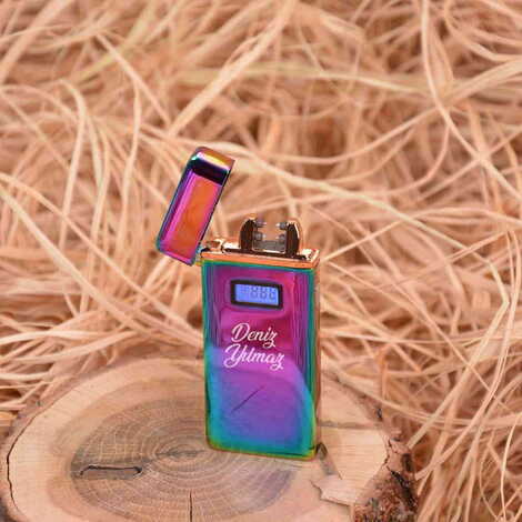 Name Personalised Electric Purple Metal Lighter - 5