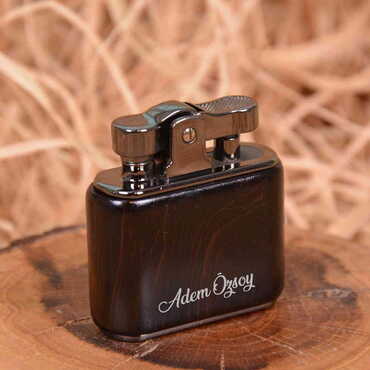 Name Personalised Gasoline Wood Bodied Metal Lighter - 7