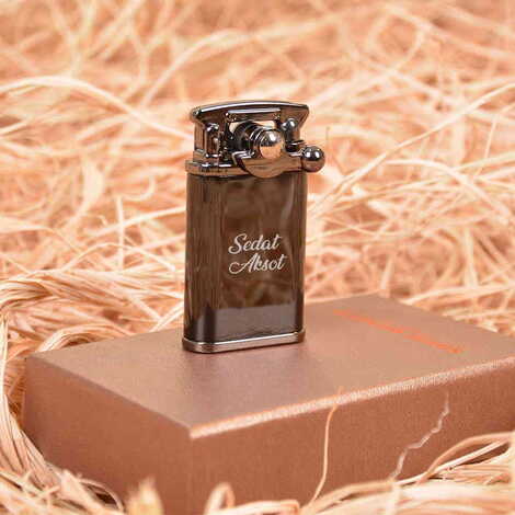 Name Personalised Metal Gasoline Black Lighter - 5