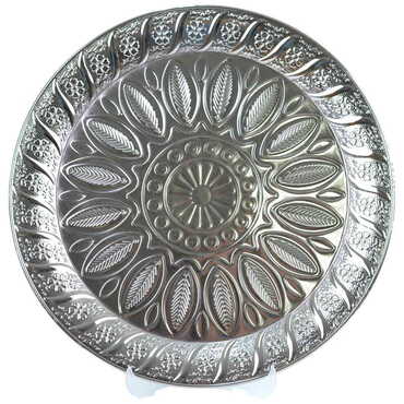 Ottoman Style Metal Turkish Coffee Round Serving Tray for 6 cups - 5