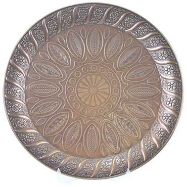 Ottoman Style Metal Turkish Coffee Round Serving Tray for 6 cups - 6