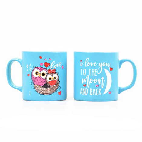 Owl Themed Ceramic Custom Printed Mug - 10