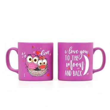 Owl Themed Ceramic Custom Printed Mug - 15