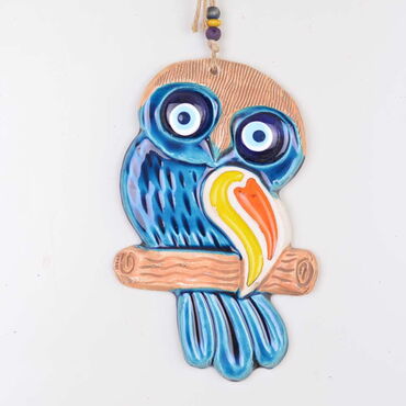 Owl Themed Nautical Ceramics Fourth Size Wall Hanging - 3