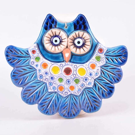 Owl Themed Nautical Ceramics Sixth Size Wall Hanging - 5