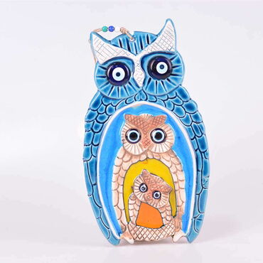 Owl Themed Nautical Ceramics Sixth Size Wall Hanging - 6