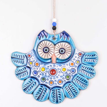 Owl Themed Nautical Ceramics Third Size Wall Hanging - 2