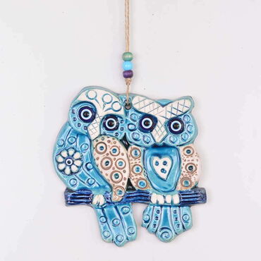 Owl Themed Nautical Ceramics Third Size Wall Hanging - 4