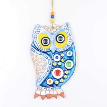 Owl Themed Nautical Ceramics Third Size Wall Hanging - 6