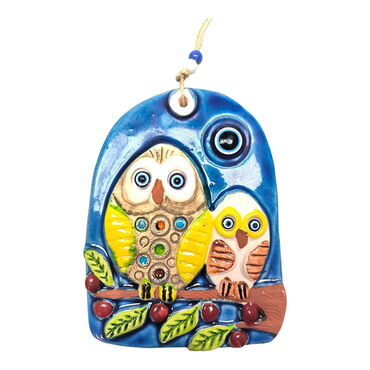 Owl Themed Nautical Ceramics Third Size Wall Hanging - 9