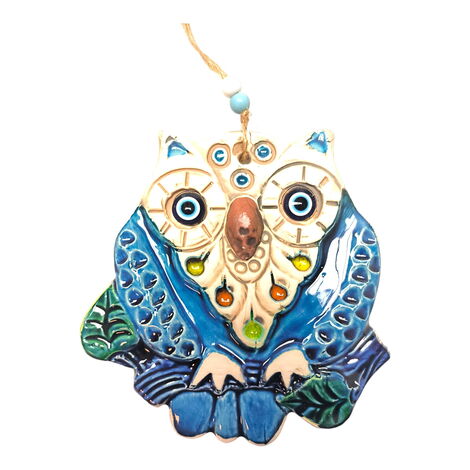 Owl Themed Nautical Ceramics Third Size Wall Hanging - 10