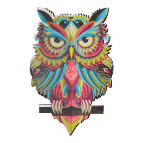 Owl Themed Wooden Customised Badge Pin - 5