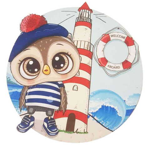 Owl Themed Wooden Customised Round Travel Coaster 100 mm - 3