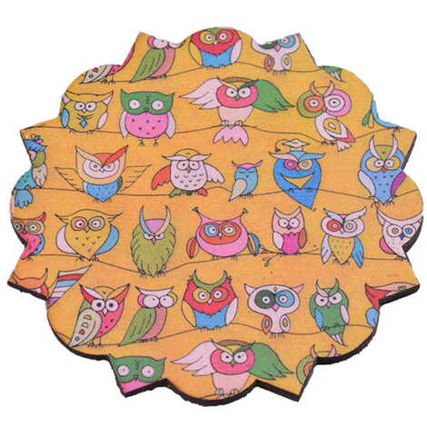 Owl Themed Wooden Customised Souvenir Coaster 90mm - 4