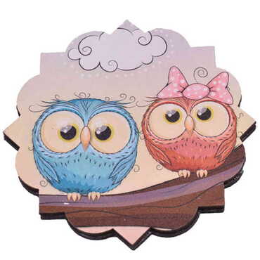 Owl Themed Wooden Customised Souvenir Coaster 90mm - 5