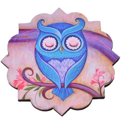 Owl Themed Wooden Customised Souvenir Coaster 90mm - 6